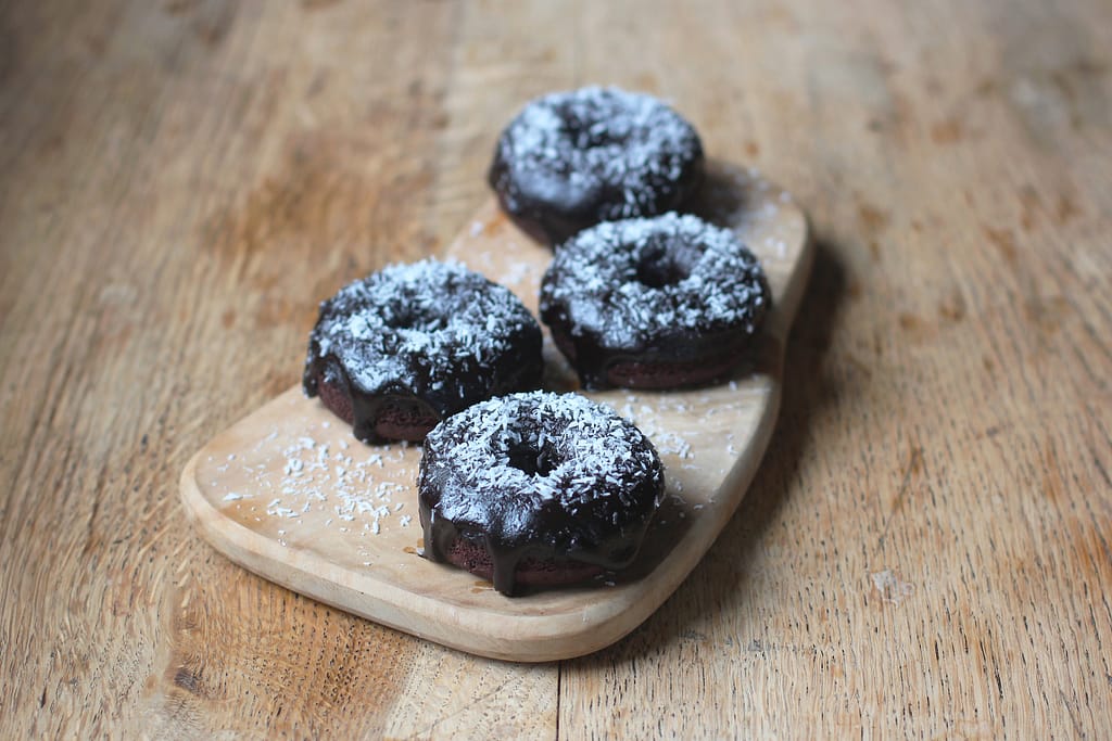 chocolate coconut fudge donuts